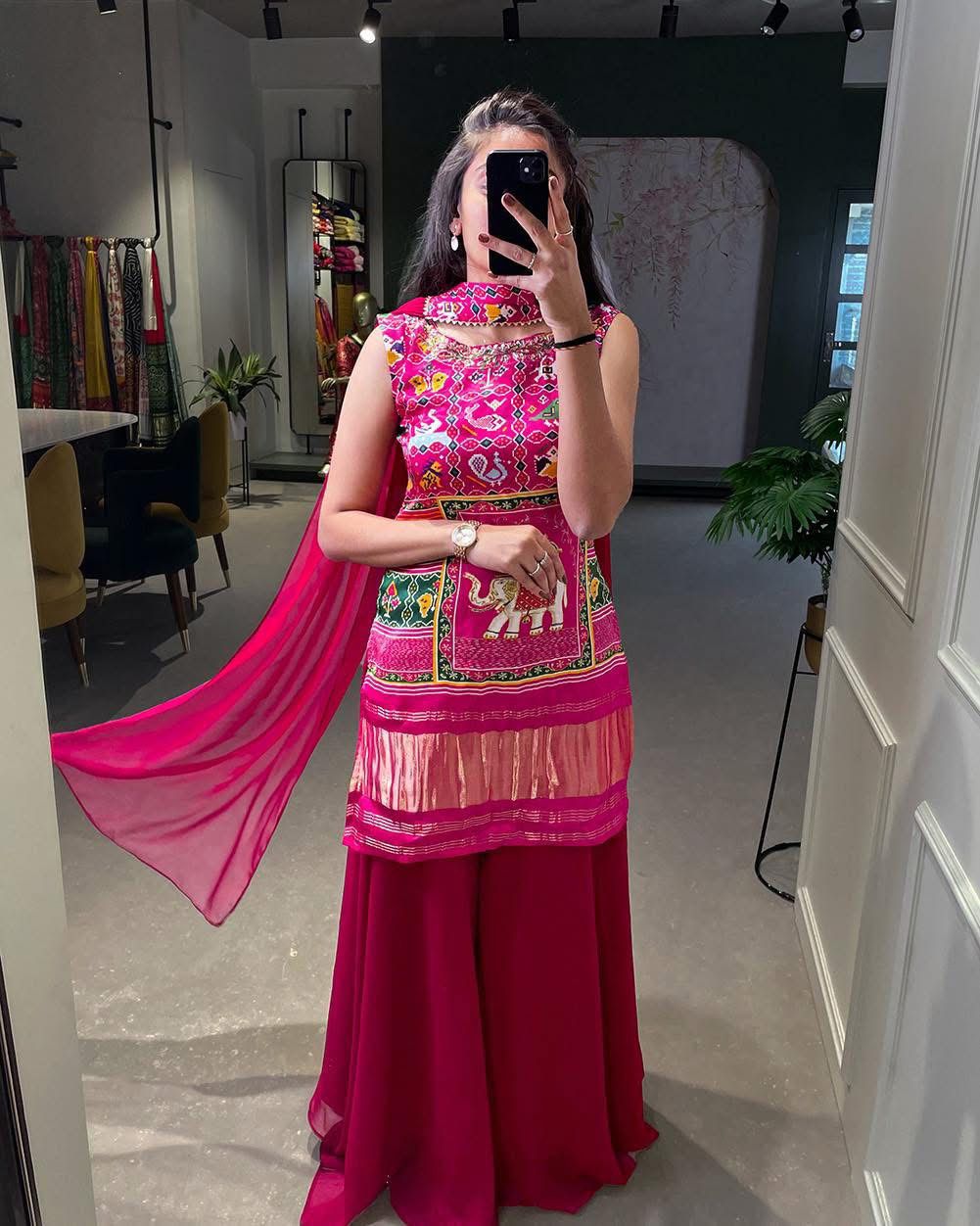 Gaji silk sharara set