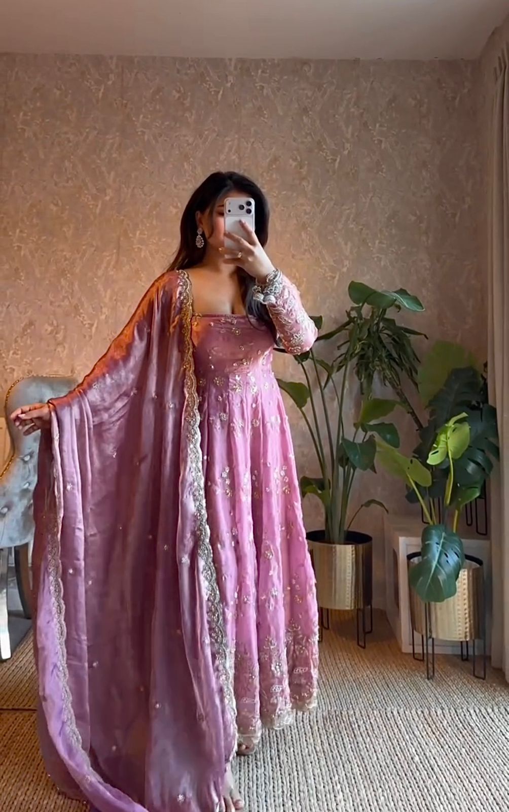 Heritage  full embroidered  gown set