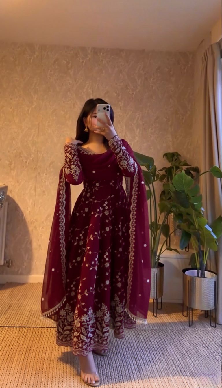 Heritage  full embroidered  gown set