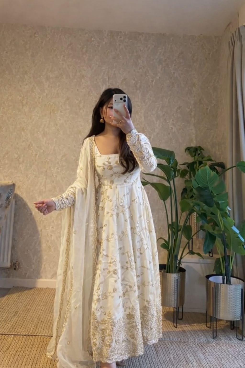 Heritage  full embroidered  gown set
