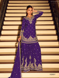 Teal Zari & Beadwork Chinon Silk Sharara Set
