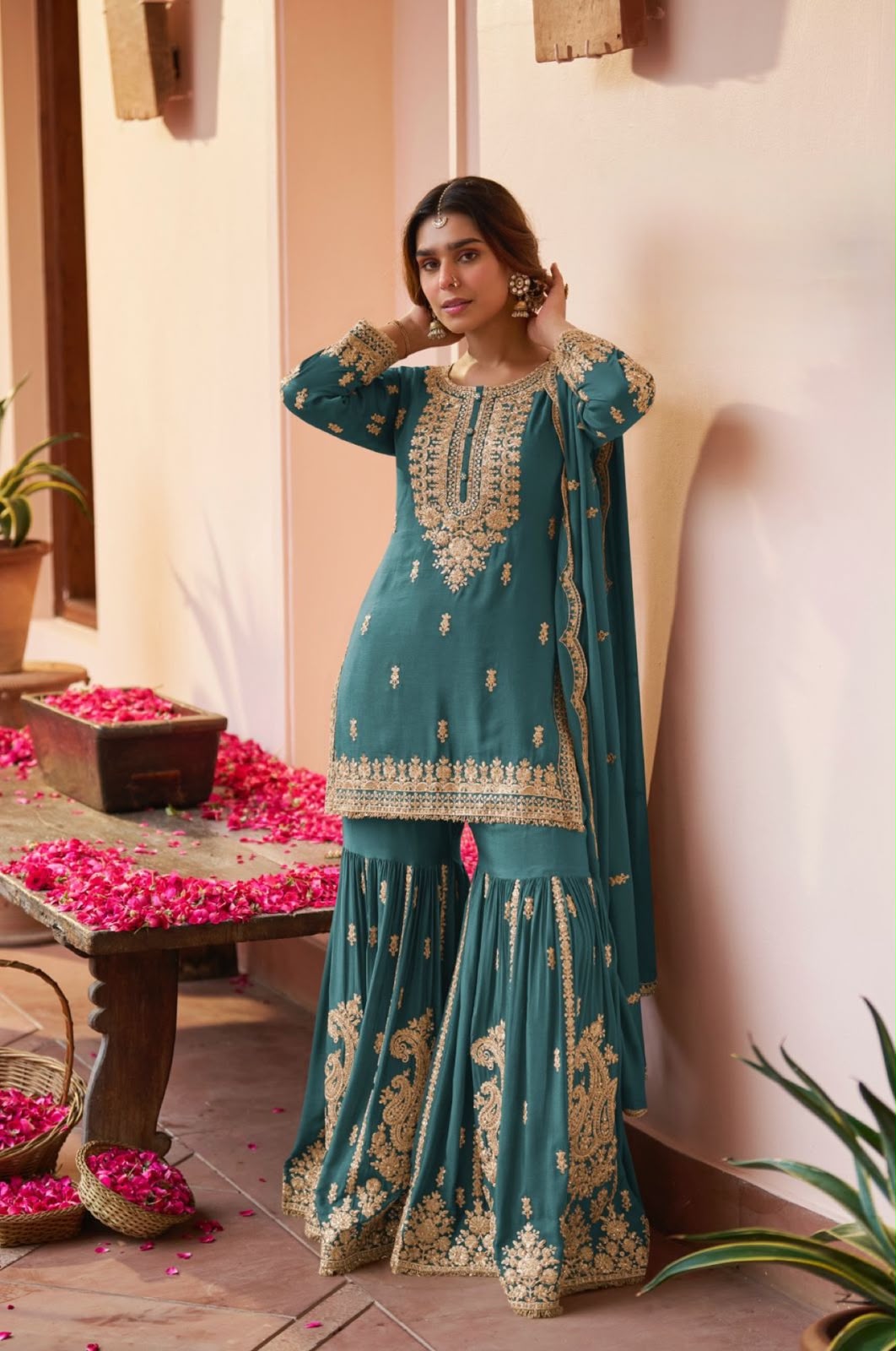 Glamorous Silk garara suit set