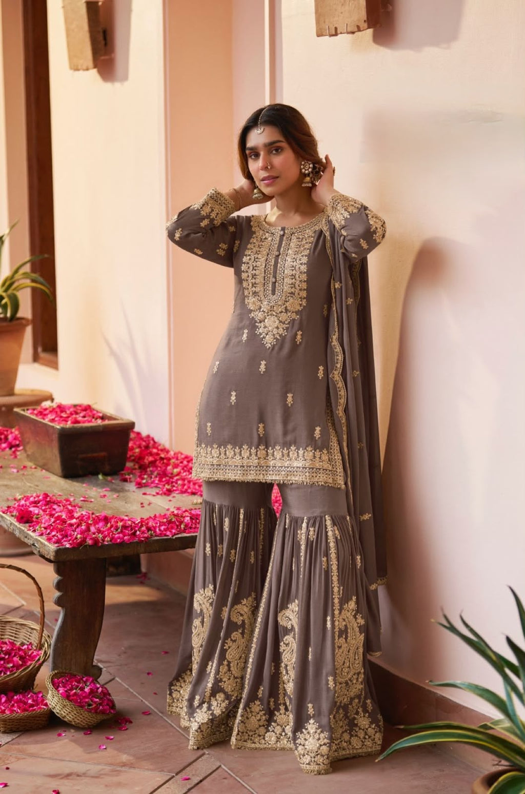 Glamorous Silk garara suit set