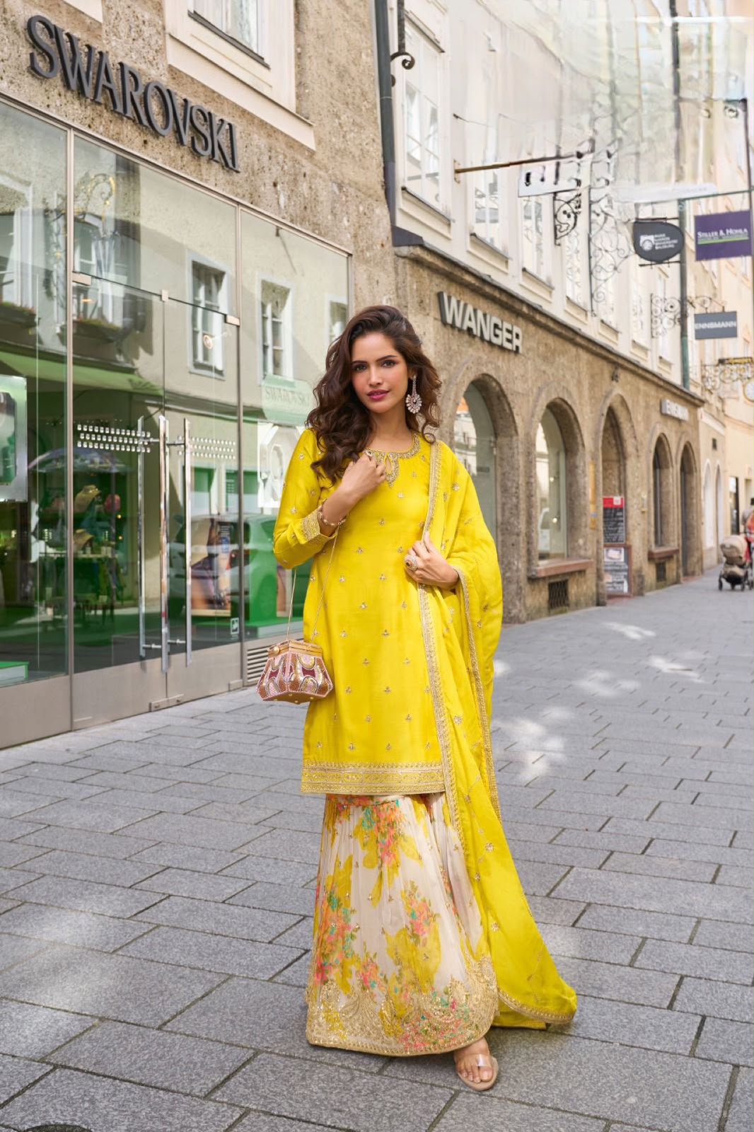 Chinon Kurta Set with sharara