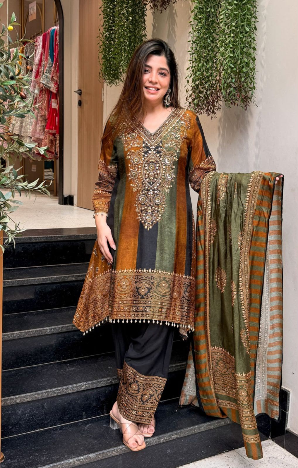 Ethereal Hand-Embroidered maslin silk Suit