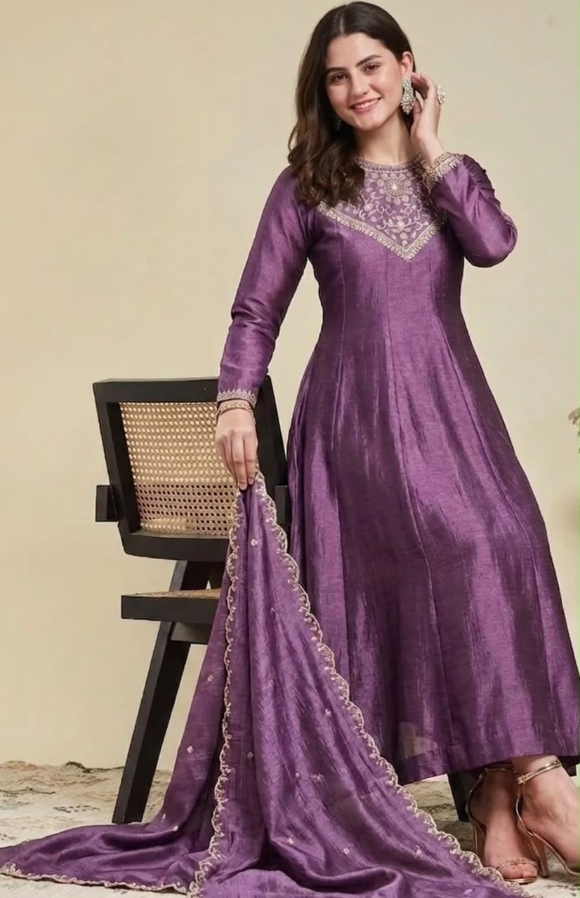 Festive silk anarkali