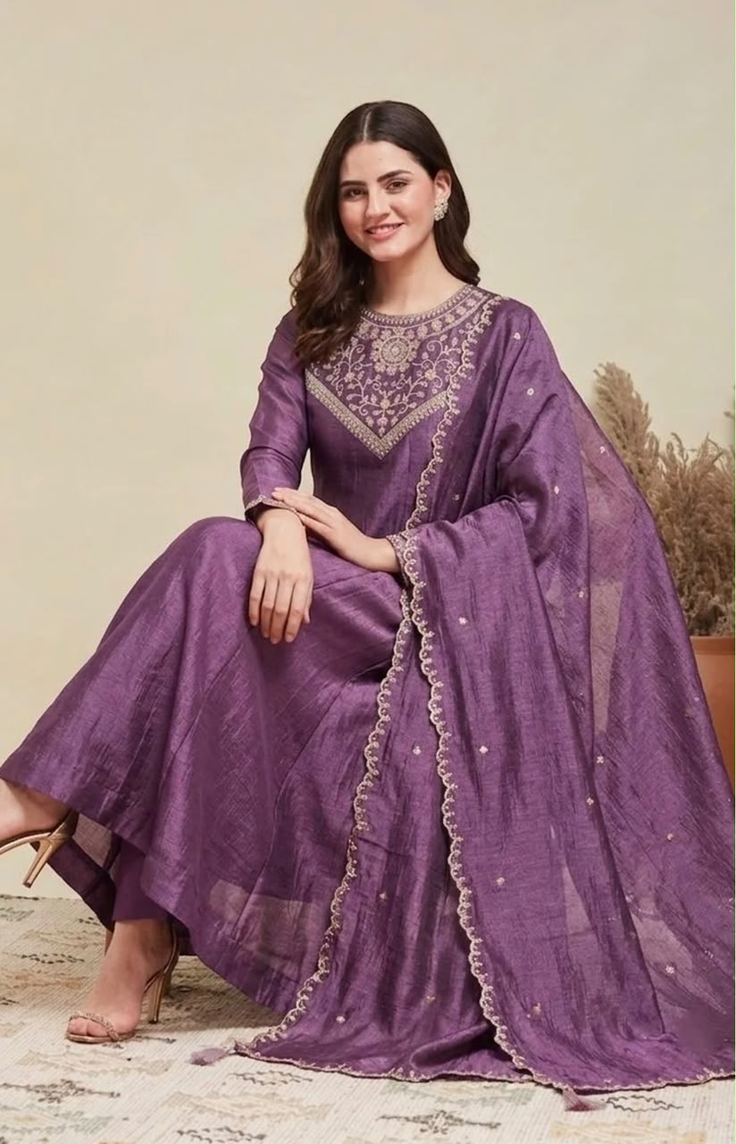 Festive silk anarkali