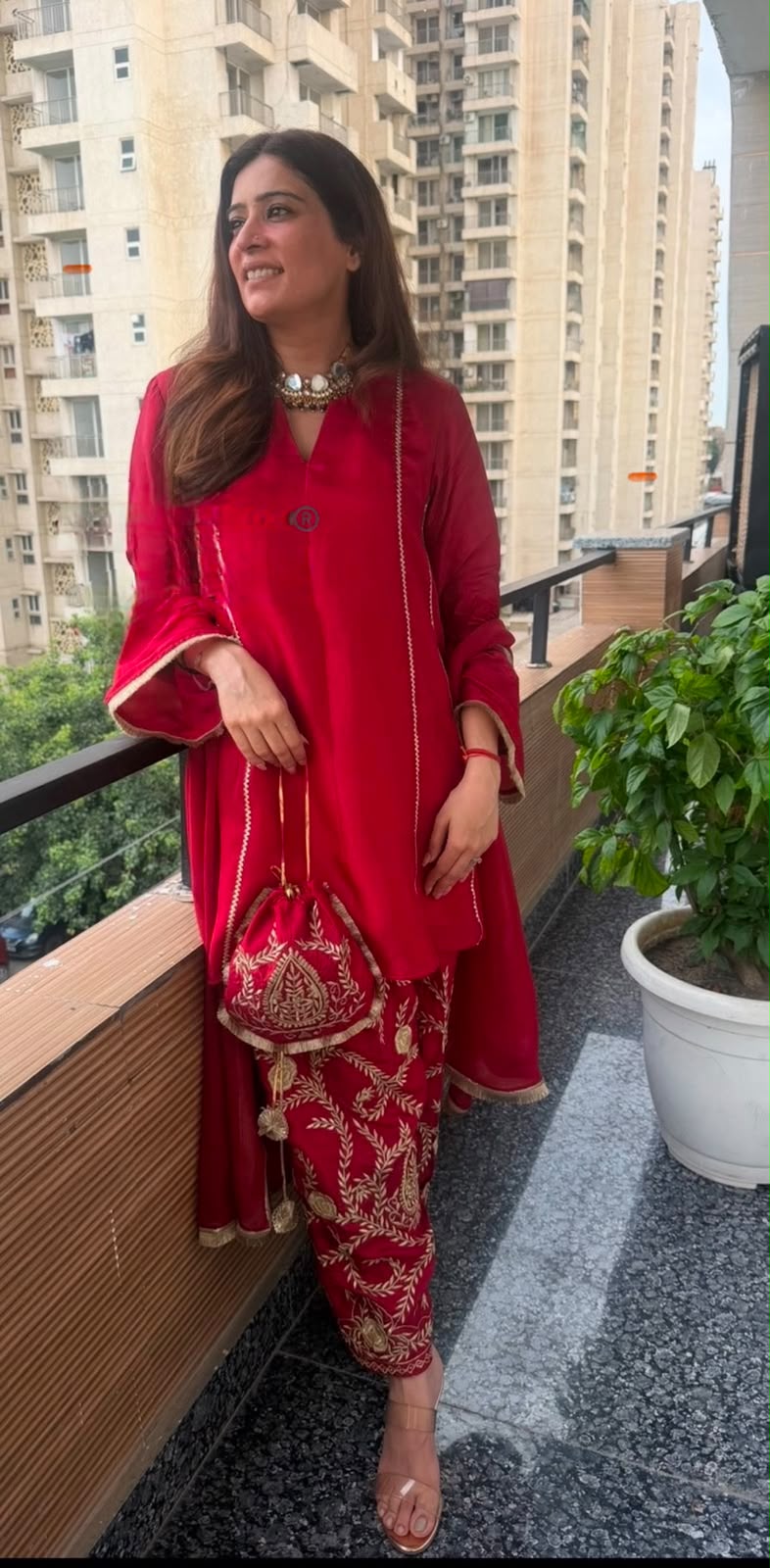 Silk Embroidered Suit Set