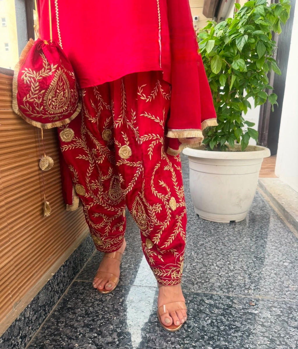 Silk Embroidered Suit Set