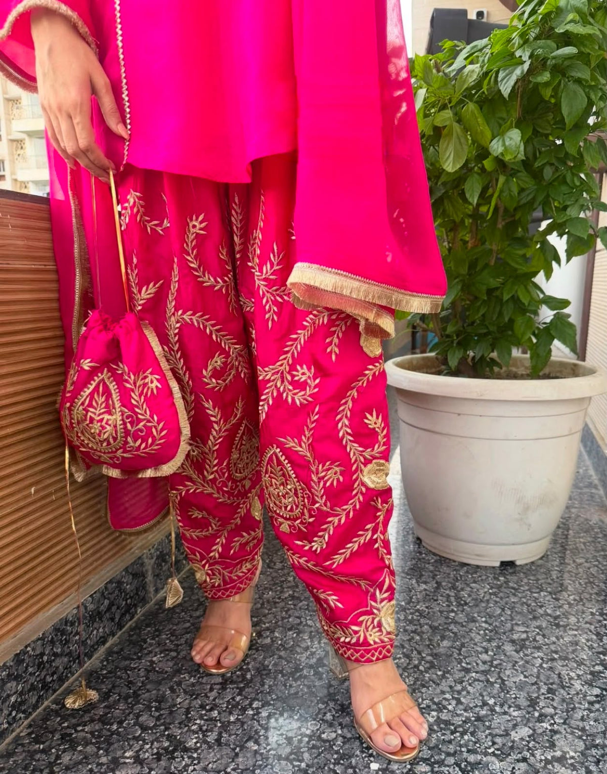 Silk Embroidered Suit Set
