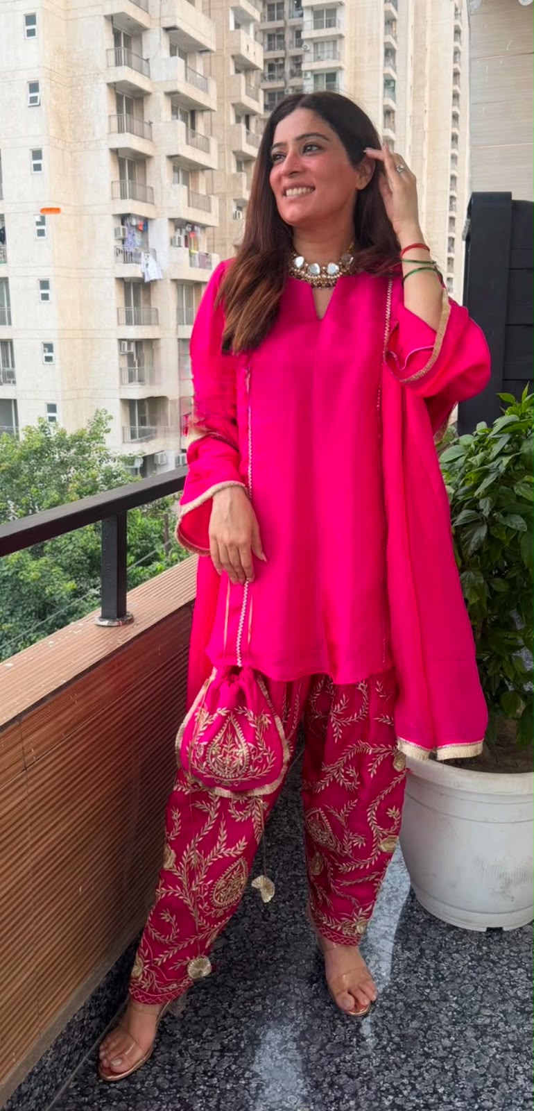 Silk Embroidered Suit Set