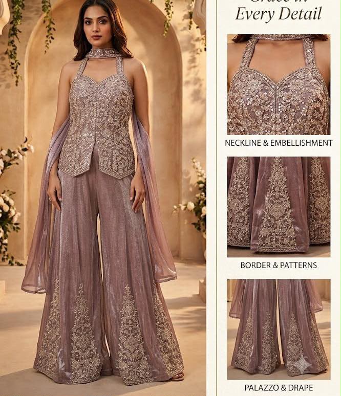 Royal silk  sharara  set