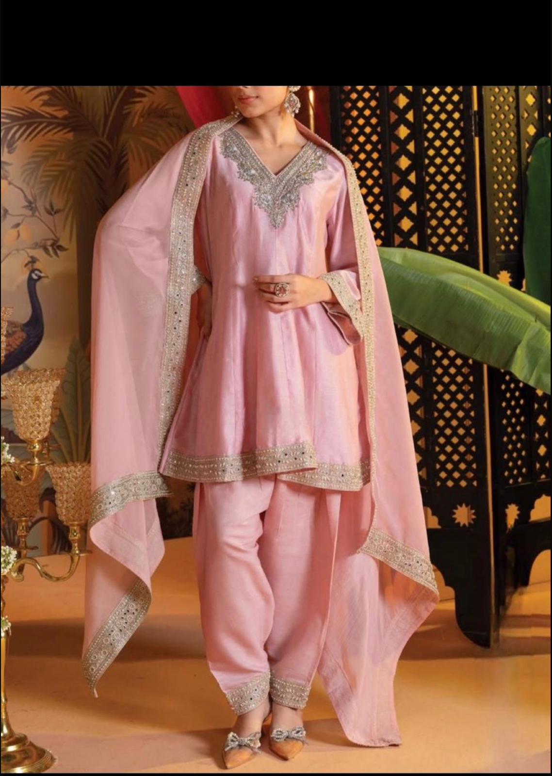 Glamarous royal silk  suit