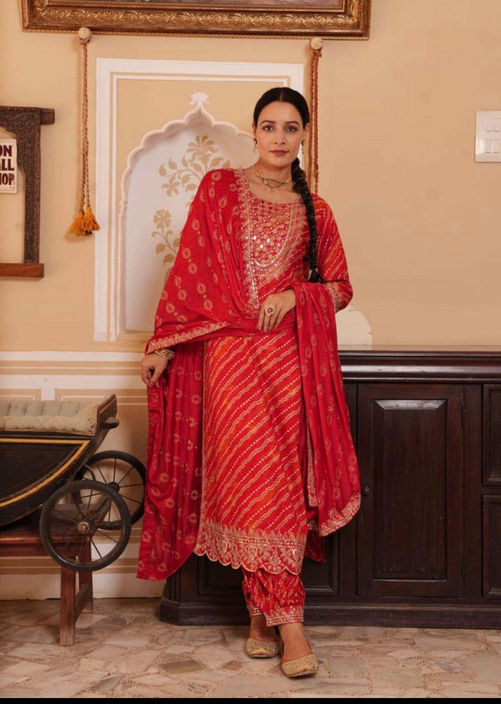Rayon Embroidered Kurta Pant Dupatta Set