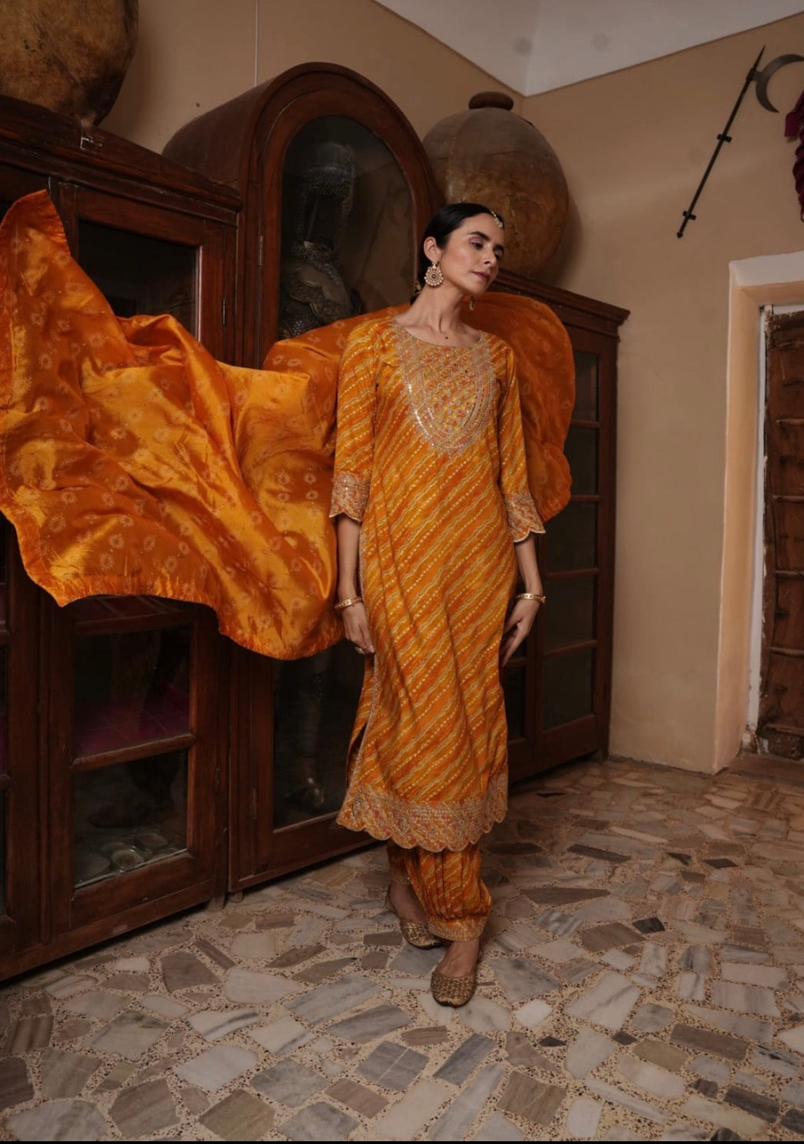Rayon Embroidered Kurta Pant Dupatta Set