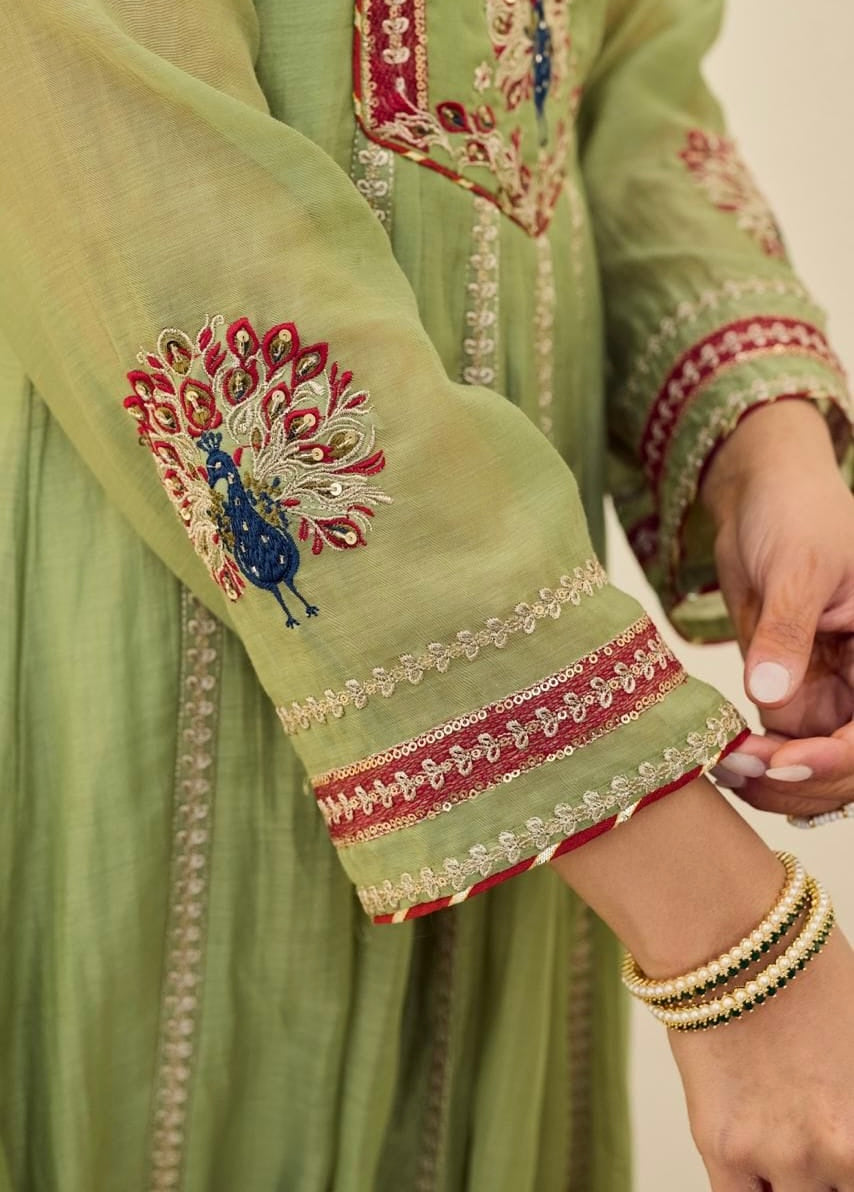 Mal Chanderi Zardosi Handwork Suit Set