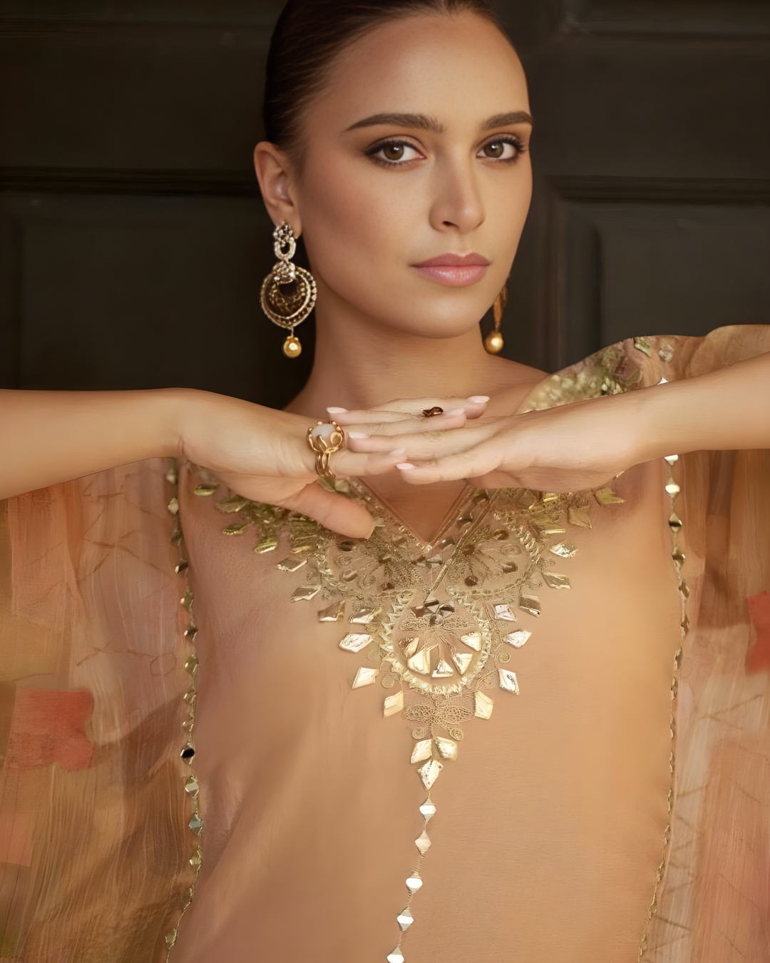 Royal Silk Hand-Embroidered Kurti Palazzo Set