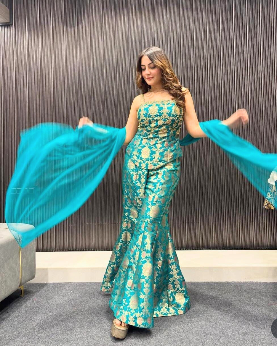 Heritage Handwoven Pure Silk Sharara Ensemble