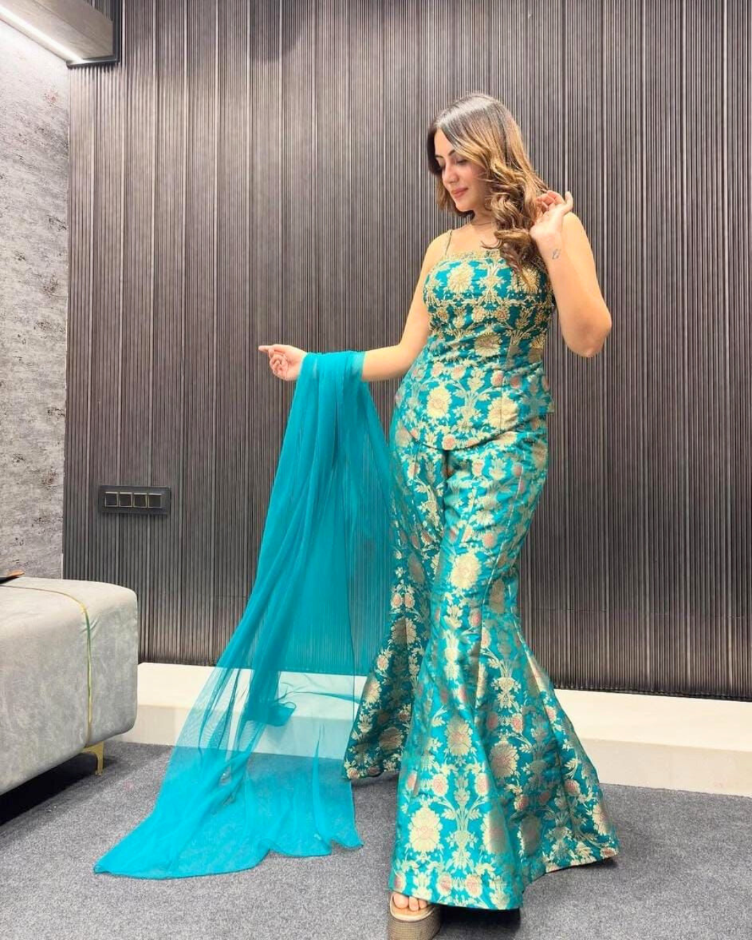 Heritage Handwoven Pure Silk Sharara Ensemble